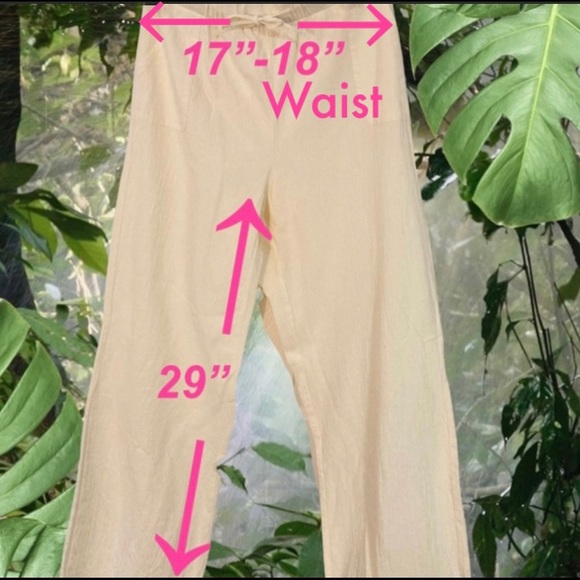 NEW! Casual linen blend casual pants. Elastic waist / pockets - Picture 5 of 6
